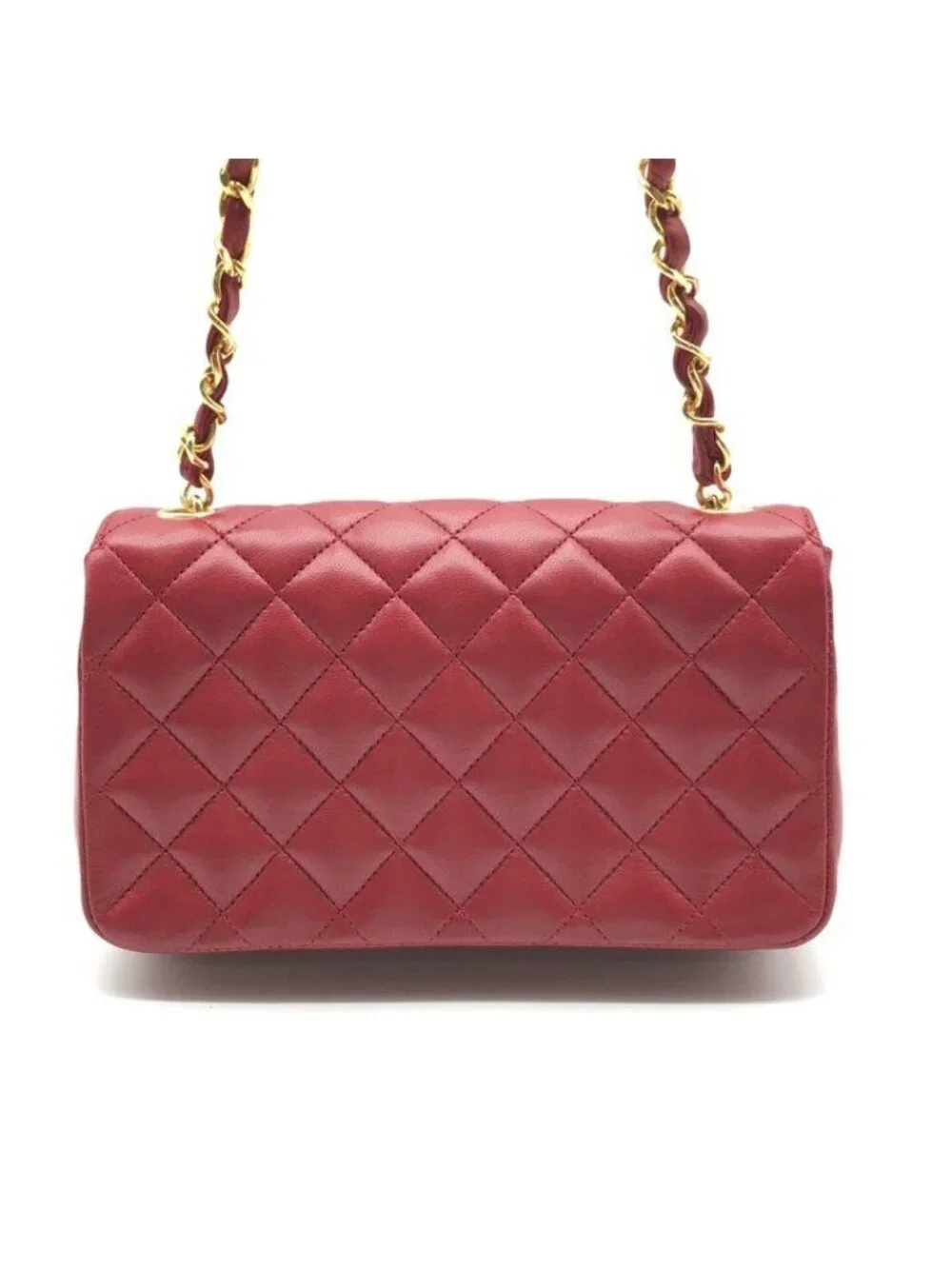 Chanel CC Logo Mini Quilted Turnlock Lambskin Chain Shoulder Bag